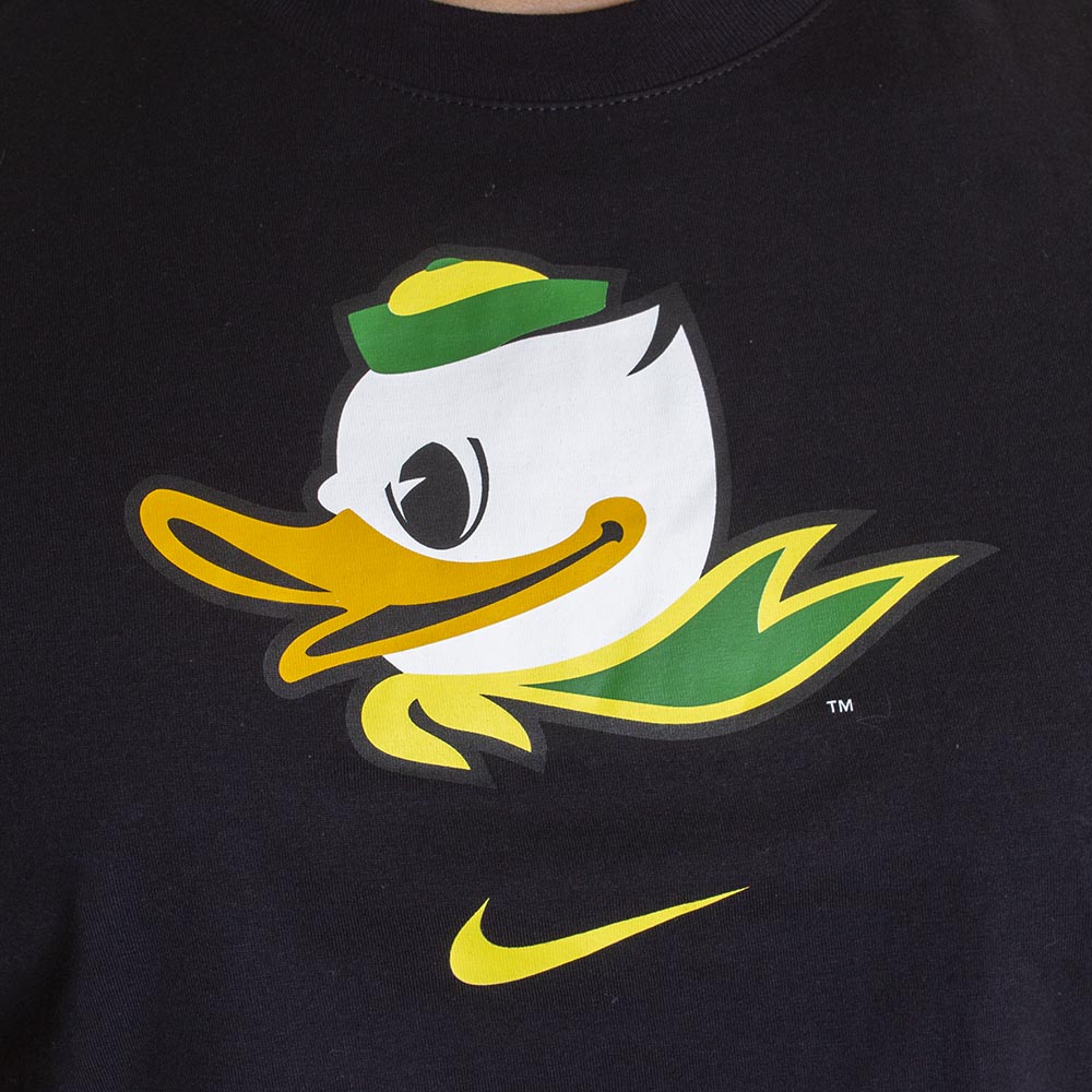 Black Nike Essential Logo Cotton Basic Fighting Duck T-Shirt