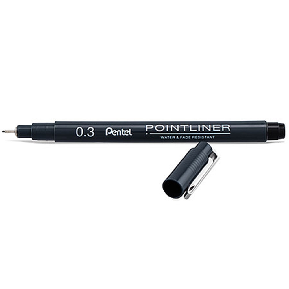  Pentel Arts Pointliner Drawing Pen, 0.8mm, Black Ink