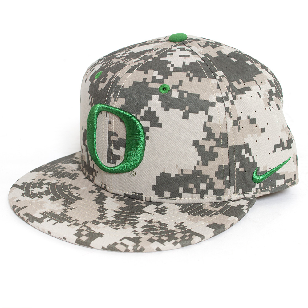 Camo Nike AeroBill Flat True Baseball Green O Sized Hat