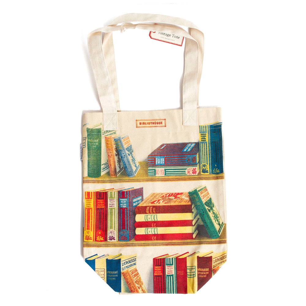 Cavallini Vintage Tote Bag Library Books