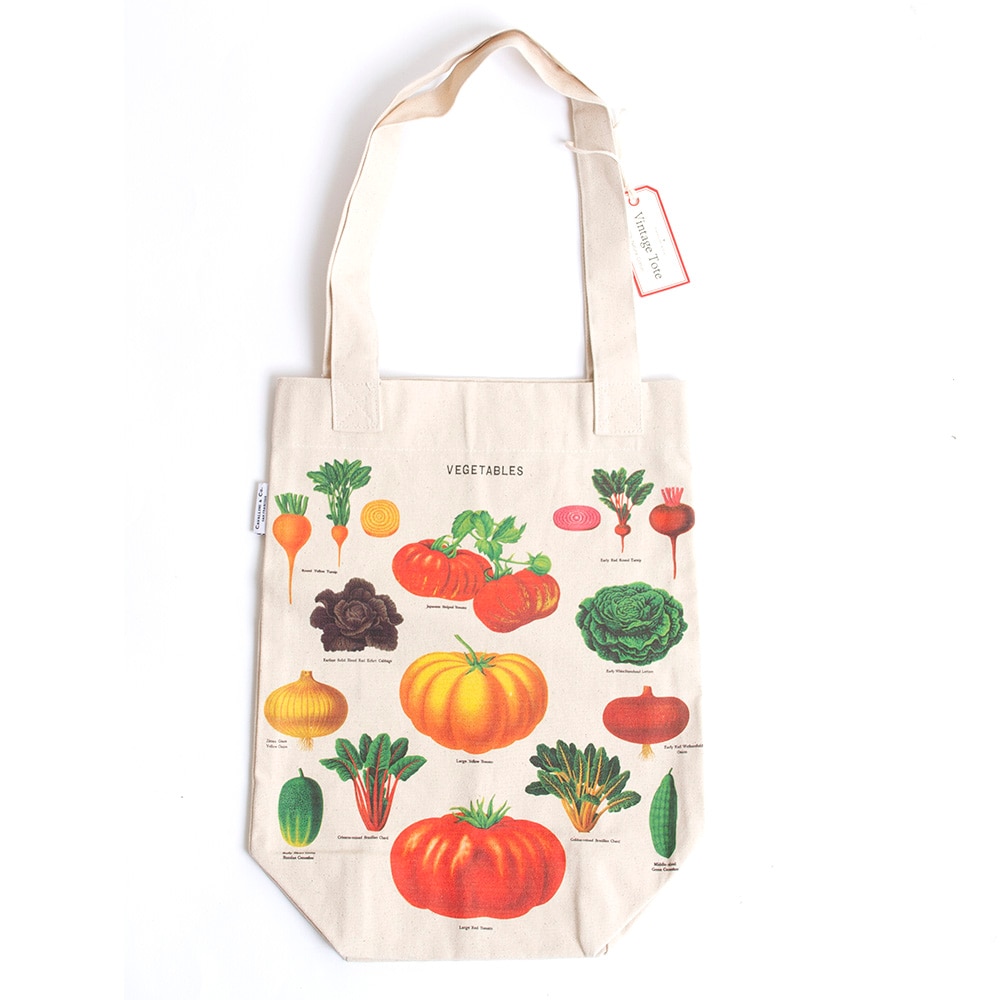 Cavallini Canvas Tote Bag Vegetable Garden