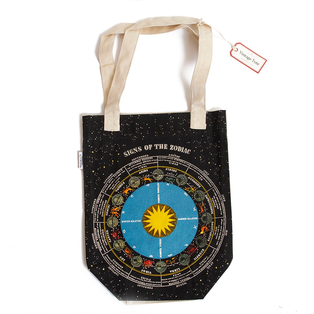 Cavallini Canvas Tote Bag Zodiac