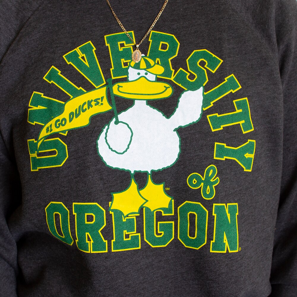 Charcoal Homefield Vintage Fleece 23 Univ of Oregon & Cartoon Duck with ...