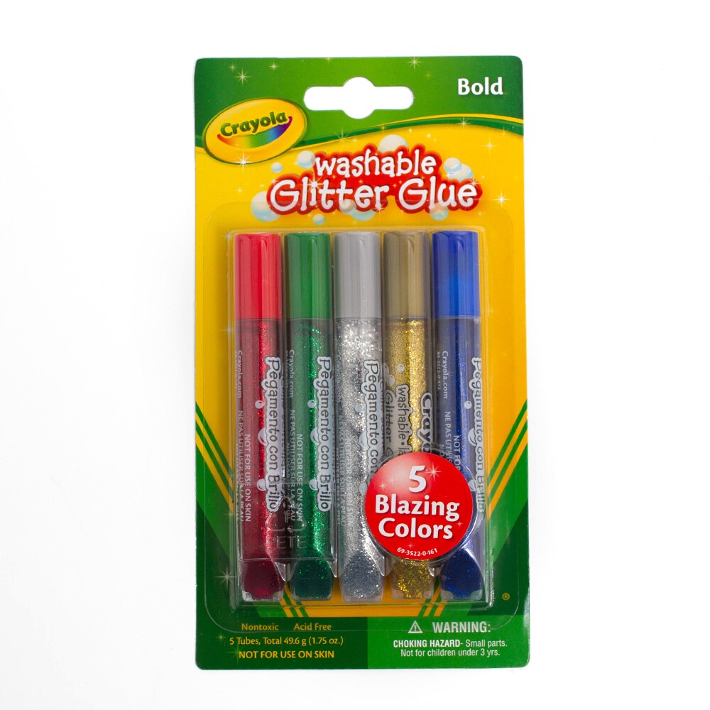 Crayola Washable Glitter Glue 5 Basic Color Set