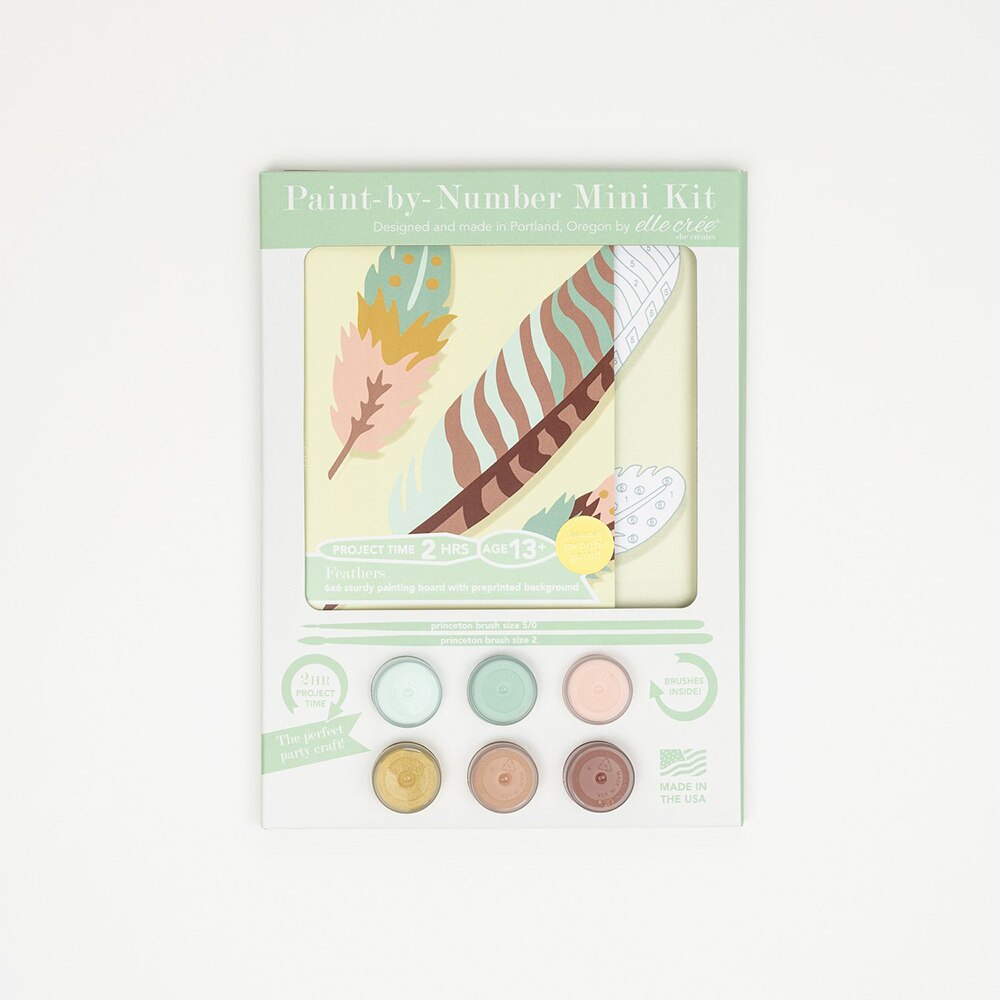 Folksy Feathers  Paint-by-Number Kit for Kids — Elle Crée (she creates)