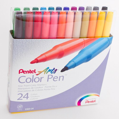 Pentel Color Pen Fine Point Marker 24 Set