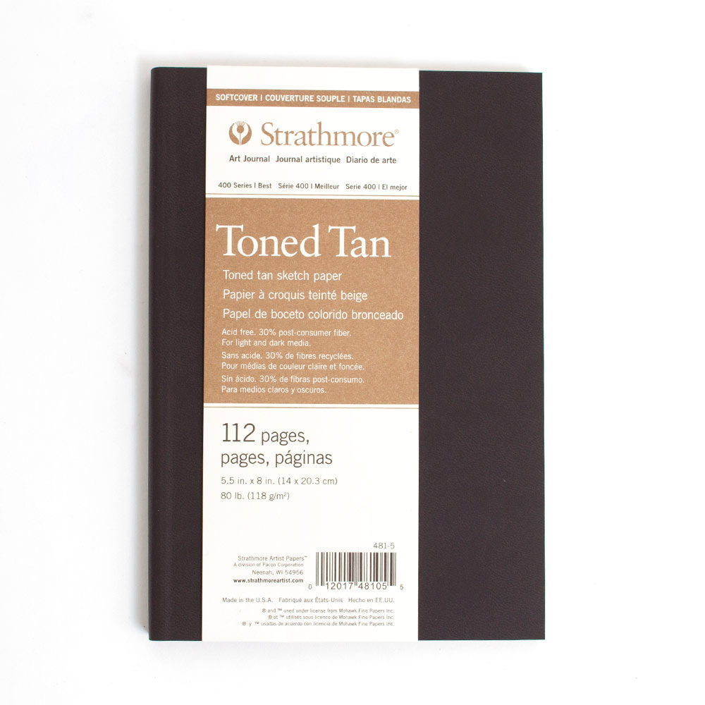 Strathmore SB 80# Toned Tan Sketchbook 128 Pages