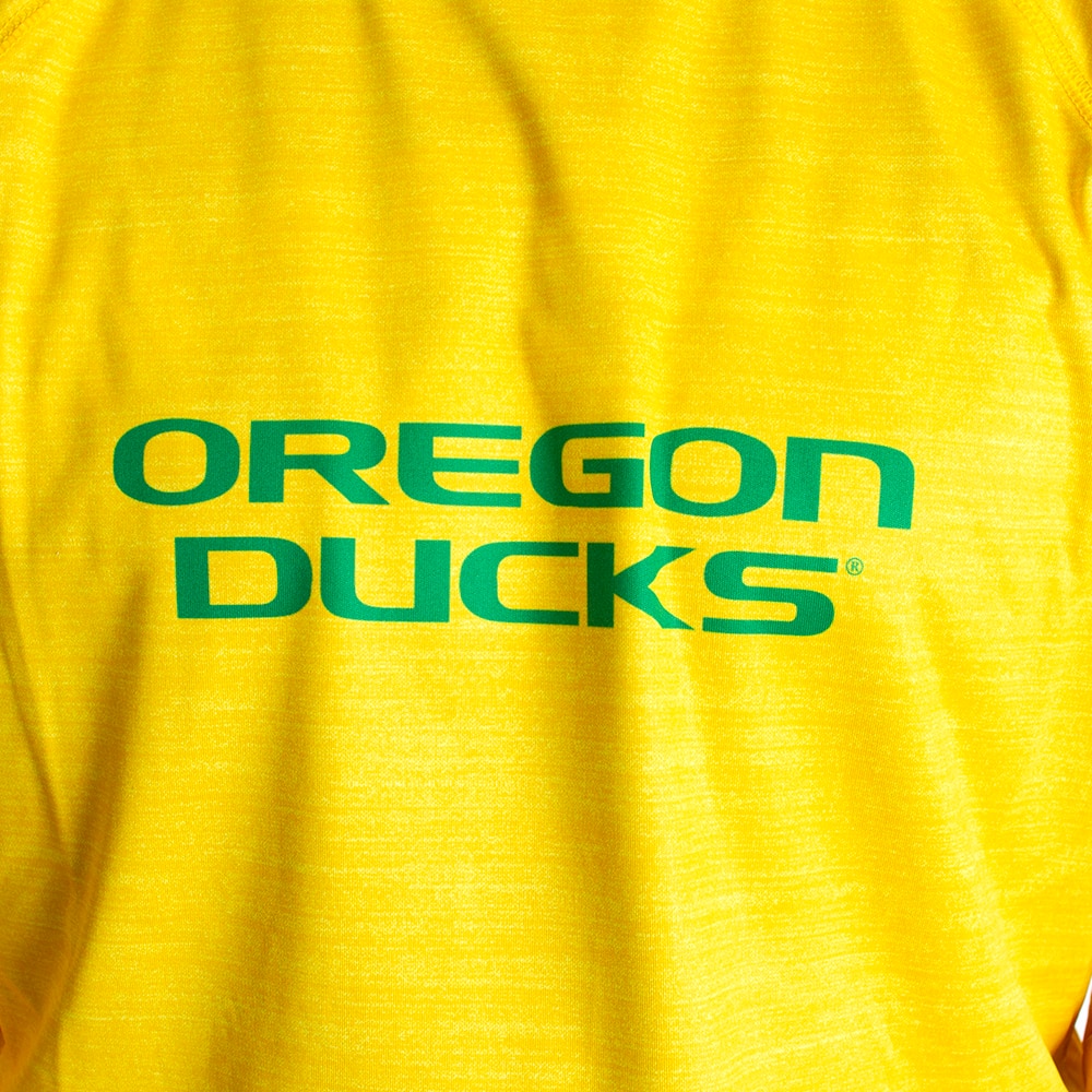 Men's Columbia Yellow Oregon Ducks PFG Terminal Tackle Omni-Shade Raglan  Long Sleeve T-Shirt